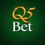 Q5 Bet logo with green background showing Register option for new users to start playing easily.