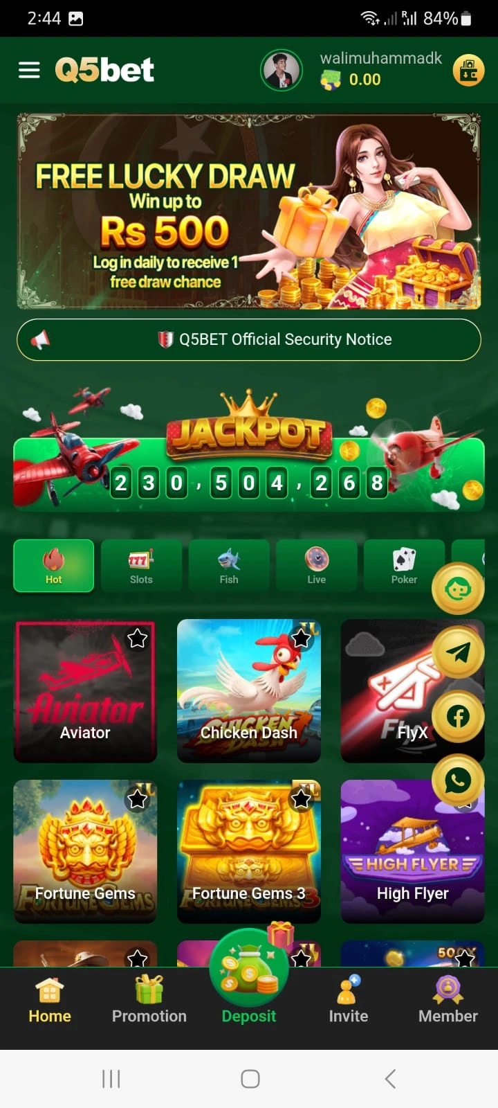 Q5Bet Game Interface and Bonus Screen